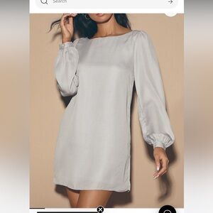 Lulu’s Light Grey Status Update Shift Dress Size XS